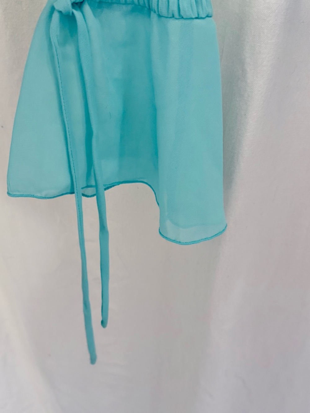Aqua Fringe-Trim Long-Sleeve Ribbed Women's Top - Picture 4 of 12